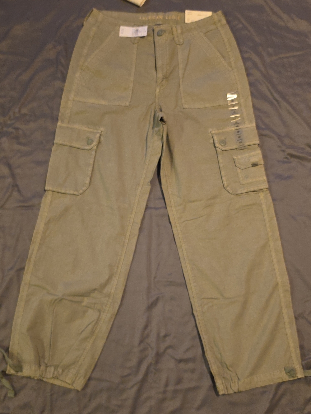 Womens Olive Cargo Pants with Utility Pockets
